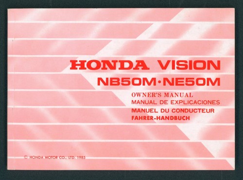 Honda vision owners manual - x,